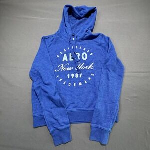 Aeropostale Royal Blue Aero‎ New York 1987 Graphic Hoodie Sweatshirt Women Small